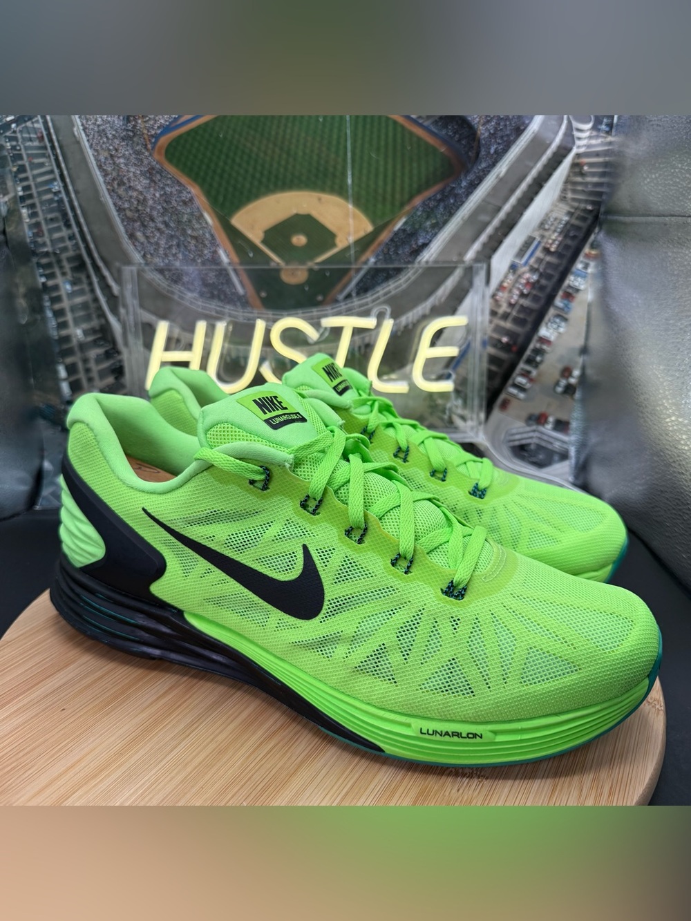 Retro Nike Mens Lunarglide 6 Flash lime Green/Black Running Shoes Size 11